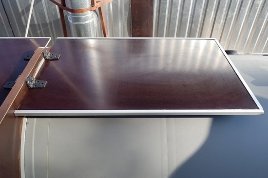 Table laminated on board in boat Table laminated on board in boat